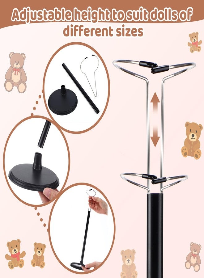 Yaocom 12 Pcs Adjustable Doll Stand Display Holder for 14 to 18 Inches Action Figure Stands with Expandable Waist Wire Bracket Support Dolls Display Rack for Home Shop Birthday Party(Black) - Image 4